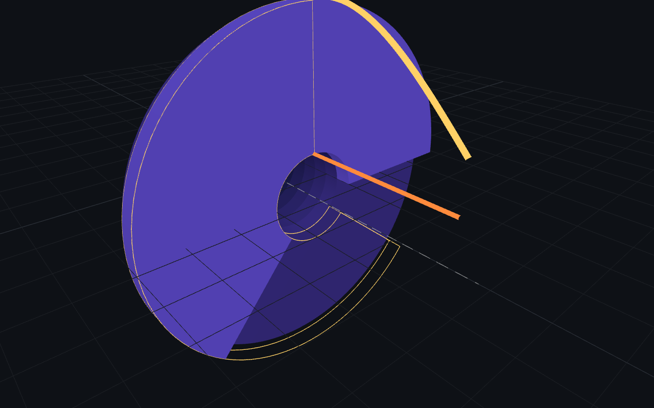 3D rendering of stacked annular washers